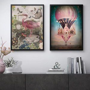 IKEA Flamingo Fantasy Print NWT